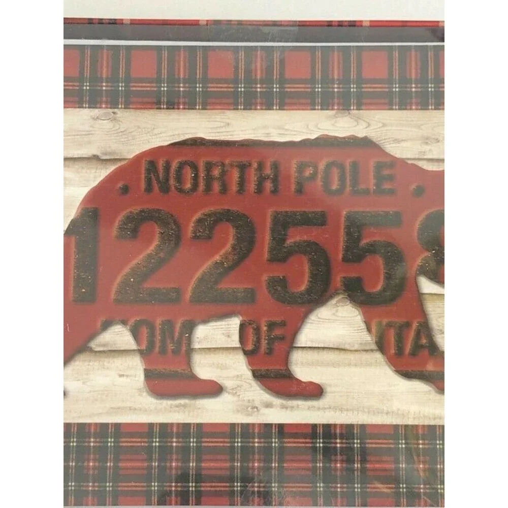 FARMHOUSE plaid bear